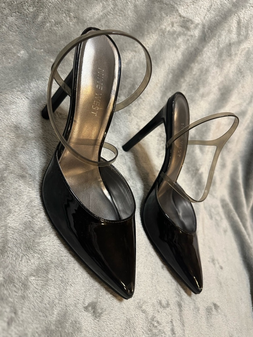 Nine West Sleek Black High Heel Sling back heels
